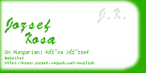 jozsef kosa business card